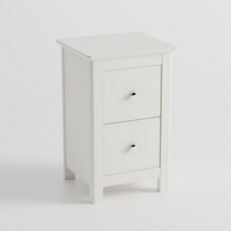 Core Products Nairn White 2 Drawer Petite Bedside Cabinet - Compact Solid Wood Bedroom Storage 56 X 35 X 32Cm - thumbnail 4