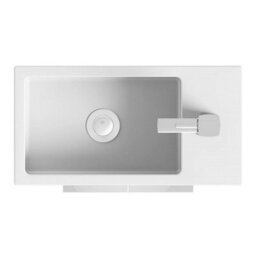 Royal Bathrooms Royal Bathroom Como 400mm Floor Standing Cloakroom Vanity Unit Ceramic Basin 1 Door Cabinet Gloss White With Matt Black Handle - thumbnail 7