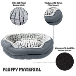 Crystals Luxury Washable Pet Bed Soft Cushion For Dogs & Cats, Warm Basket In S, M, L Sizes - thumbnail 3