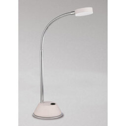 Luminosa Lighting Luminosa Tobias Table Lamp 1 Light 3W Led 3000K, 300Lm, Matt White/frosted Acrylic/polished Chrome - thumbnail 2