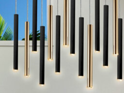 Luminosa Lighting Luminosa Varas Ultra Slim 14 Light Suspension Hanging Light, Gold & Matt Black, Maximum Height 3 Meters - Uk Stock - thumbnail 3