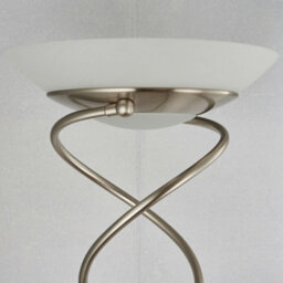 Mother & Child Floor Lamp Satin Chrome Tall Twin Light Dimmer Flexible Reading - thumbnail 3