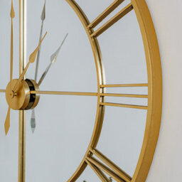 Chic Interiors Extra Large Gold Mirrored Wall Clock 120Cm - thumbnail 4