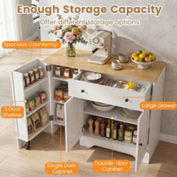 105 Cm Modern Sideboard With 3 Doors Drawer And Shelves - thumbnail 6