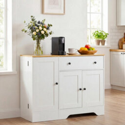 105 Cm Modern Sideboard With 3 Doors Drawer And Shelves - thumbnail 3