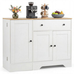 105 Cm Modern Sideboard With 3 Doors Drawer And Shelves - thumbnail 4
