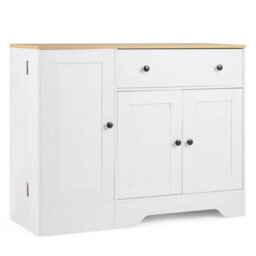105 Cm Modern Sideboard With 3 Doors Drawer And Shelves - thumbnail 1