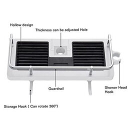 Shower Caddy No Drill Bathroom Shelf Organizer For Soap Shampoo And Shower Head Hook - thumbnail 3
