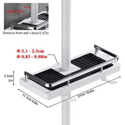 Shower Caddy No Drill Bathroom Shelf Organizer For Soap Shampoo And Shower Head Hook - thumbnail 2