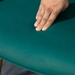 Homcom Button Tufted Armchair With Footstool And Gold Tone Steel Legs Dark Green - thumbnail 6