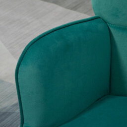 Homcom Button Tufted Armchair With Footstool And Gold Tone Steel Legs Dark Green - thumbnail 8