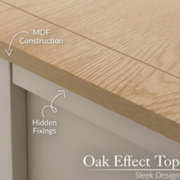 Christow Coffee Table Oak-Effect Top Cupboards & Shelves Pebble H40Cm X W115Cm X D60Cm - thumbnail 5