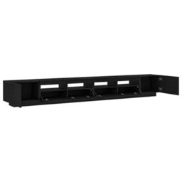 Berkfield Tv Stand With Led Lights - Black Oak - 300X35X40 Cm - Made From Engineered Wood - thumbnail 8