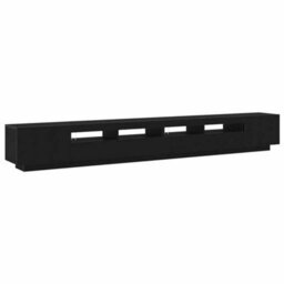 Berkfield Tv Stand With Led Lights - Black Oak - 300X35X40 Cm - Made From Engineered Wood - thumbnail 2