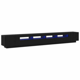 Berkfield Tv Stand With Led Lights - Black Oak - 300X35X40 Cm - Made From Engineered Wood - thumbnail 5