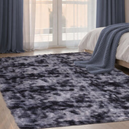 Aspire Homeware Non Slip Tie Dye Grey Shaggy Rug Soft Fluffy Washable, Living Area And Bedroom Rug, (L)170Cm X (W)120Cm - thumbnail 6