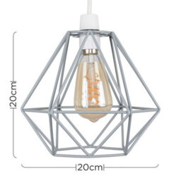 Valuelights Diablo Pair Of Retro Style Grey Metal Basket Cage Ceiling Light Shades (D)21Cm - thumbnail 8