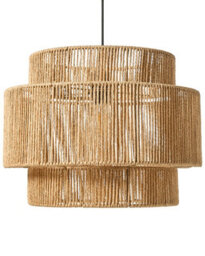 Wyld And Coco Astrahome Natural Paper Rope Pendant Lamp Matte Black Base Boho Style For Dining Room, 40Cm X 87Cm - thumbnail 3