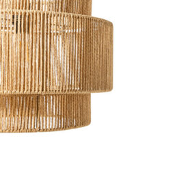 Wyld And Coco Astrahome Natural Paper Rope Pendant Lamp Matte Black Base Boho Style For Dining Room, 40Cm X 87Cm - thumbnail 7