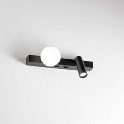 Ideal Lux Luminosa Ping Pong Reading Wall Light Black 3000K - thumbnail 2