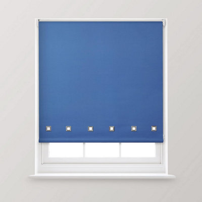 A.unique Home Premium Quality Trimmable Square Eyelet Window Roller Blind - 6Ft - Royal Blue - 180Cm (W) X 170Cm (L) - image 1
