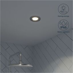 GoodHome Etana Polished Chrome Effect Non-Adjustable Led Neutral White Downlight 4.7W Ip65 - thumbnail 7