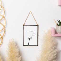 "Nicola Spring 2X Hanging Metal Photo Frames - 5"" X 7"" - Black - Picture Frame Wall Mounted Frame With Rope" - thumbnail 5
