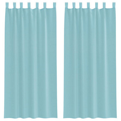Berkfield Durable Voile Curtains With Loops 2 Pcs Turquoise 140X245 Cm - image 1