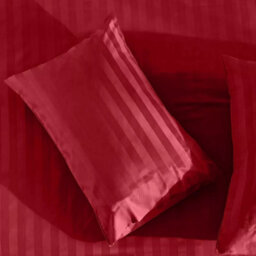 Ameha Red Striped Microfibre Bedding Set Double, Reversible & Breathable Duvet Cover, Fitted Sheet & Pillowcases - thumbnail 4