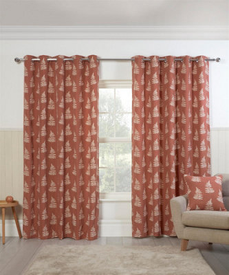 "Sundour Esher Light Filtering Curtains Orange 90X72""" - image 1
