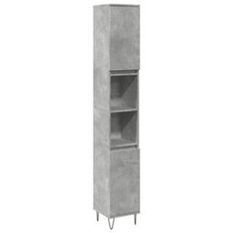 Berkfield Durable 3 Piece Bathroom Furniture Set Concrete Grey Engineered Wood - thumbnail 4