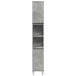 Berkfield Durable 3 Piece Bathroom Furniture Set Concrete Grey Engineered Wood - thumbnail 5