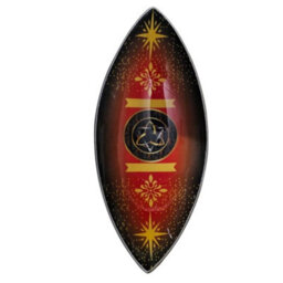 Pagan Triquetra Enamel Incense Bowl Aluminum Red Black