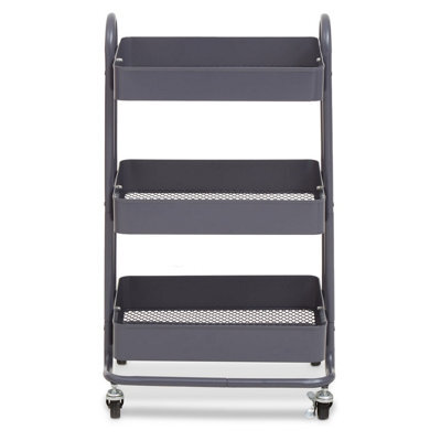 Orsina Three Tier Grey Trolley, Swift Mobility Of Drinks Trolley, Lightweight And Compact Storage Garden Trolley - image 1