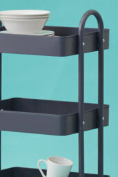 Orsina Three Tier Grey Trolley, Swift Mobility Of Drinks Trolley, Lightweight And Compact Storage Garden Trolley - thumbnail 3