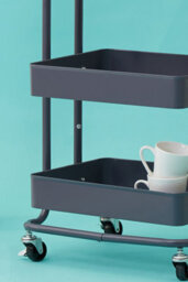 Orsina Three Tier Grey Trolley, Swift Mobility Of Drinks Trolley, Lightweight And Compact Storage Garden Trolley - thumbnail 2