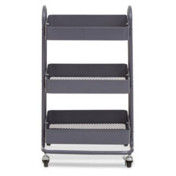 Orsina Three Tier Grey Trolley, Swift Mobility Of Drinks Trolley, Lightweight And Compact Storage Garden Trolley - thumbnail 1