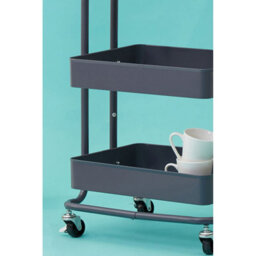 Orsina Three Tier Grey Trolley, Swift Mobility Of Drinks Trolley, Lightweight And Compact Storage Garden Trolley - thumbnail 6