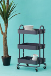 Orsina Three Tier Grey Trolley, Swift Mobility Of Drinks Trolley, Lightweight And Compact Storage Garden Trolley - thumbnail 4