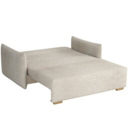Sofa Bed Viva Glov Iii With Sleeping Function Storage Polyurethane Foam Wooden Frame 154X98X85Cm White - thumbnail 4