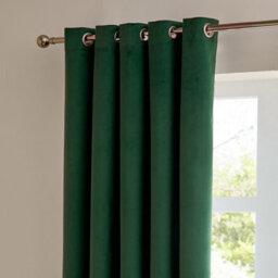 furn. Furn The Ultimate Velvet Room Darkening Eyelet Curtain Pair, Emerald, (W) 229 X (D) 183Cm - thumbnail 5