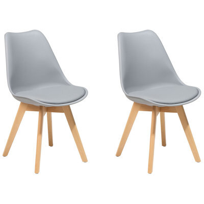 Beliani Set Of 2 Dining Chairs Dakota Ii Grey - image 1
