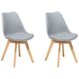 Beliani Set Of 2 Dining Chairs Dakota Ii Grey - thumbnail 1
