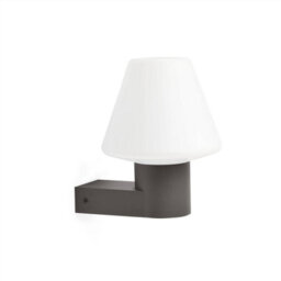 Luminosa Lighting Luminosa Structure 1 Light Outdoor Globe Wall Light Dark Grey Ip44, E27 (Shade Not Included) - thumbnail 2