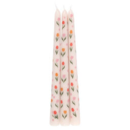 Something Different Tulip Taper Candle (Pack Of 3) White (One Size) - thumbnail 1