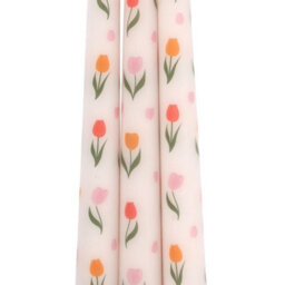 Something Different Tulip Taper Candle (Pack Of 3) White (One Size) - thumbnail 2