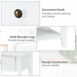 Accent Table Bedroom Narrow Side End Table Storage Cabinet Nightstand - thumbnail 4