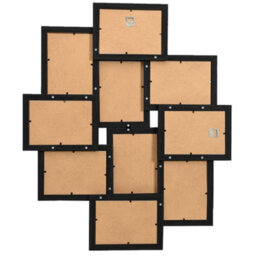 Berkfield Modern Collage Photo Frame For 10X(10X15 Cm) Picture Black Mdf - thumbnail 3