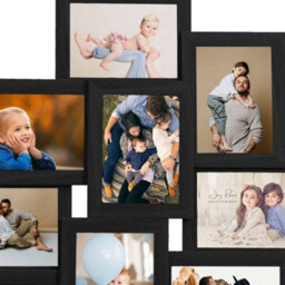 Berkfield Modern Collage Photo Frame For 10X(10X15 Cm) Picture Black Mdf - thumbnail 4