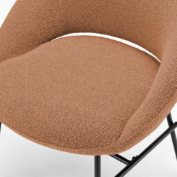 Furniturebox Uk 2X Nella Pale Terracotta Orange Fabric Dining Chairs - thumbnail 9